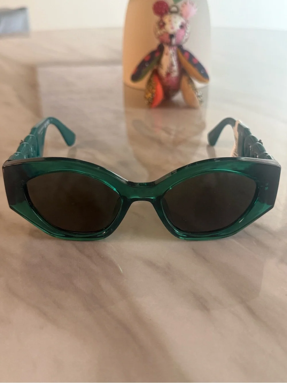 NWT Kurt Geiger Green Tinted Cat-Eye Sunglasses